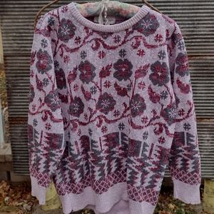 Diversity 80's Vintage Jacquard knit crew neck sweater
